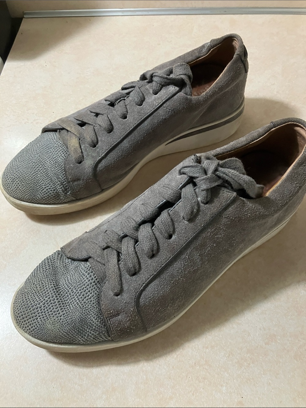 gentle souls Gray Suede Lace-Up Athletic Sneakers